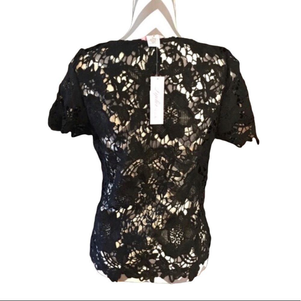Lydia USA Black Crochet Lace Top NWT Various Sizes